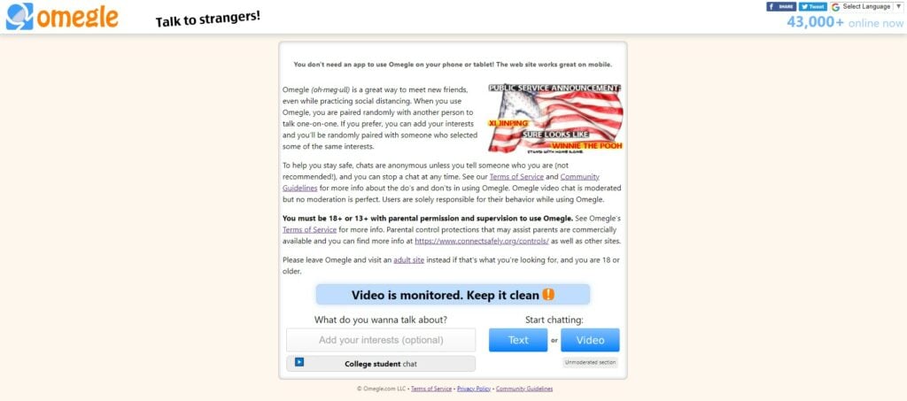 Omegle Video Chat Omegle Com